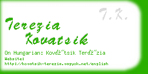 terezia kovatsik business card